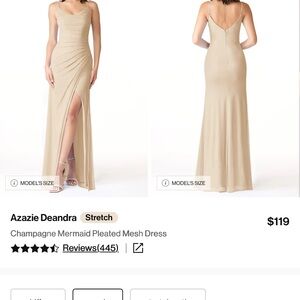 Azazie Deandra Maxi Dress in Champagne